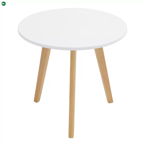 2 dohányzóasztal szett, fém, fehér/bükk, MALTO 2 NEW