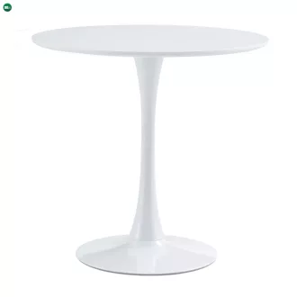   Étkezőasztal, kerek, fehér, matt, átmérő 80 cm, REVENTON NEW