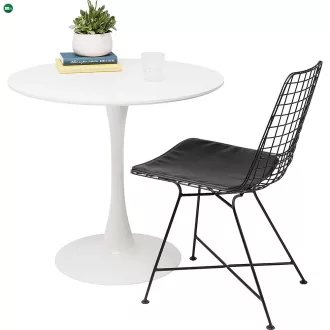   Étkezőasztal, kerek, fehér, matt, átmérő 80 cm, REVENTON NEW
