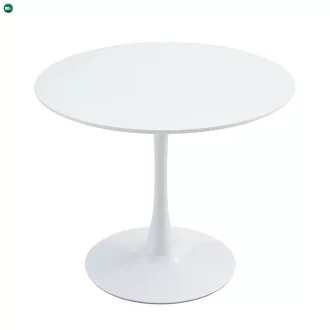   Étkezőasztal, kerek, fehér, matt, átmérő 80 cm, REVENTON NEW