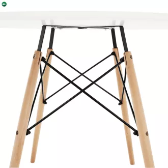   Étkezőasztal,  fehér/bükk, átmérő 90 cm, GAMIN 2 NEW 90