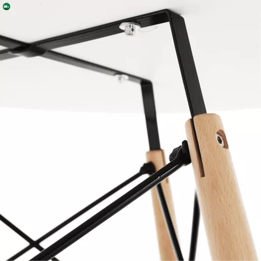 Étkezőasztal,  fehér/bükk, átmérő 90 cm, GAMIN 2 NEW 90