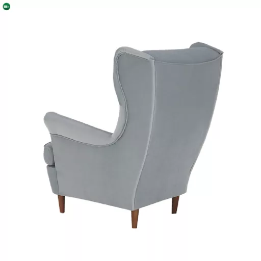 Füles fotel, világosszürke/dió, RUFINO 3 NEW