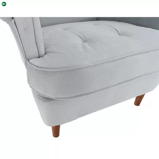 Füles fotel, világosszürke/dió, RUFINO 3 NEW