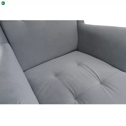 Füles fotel, világosszürke/dió, RUFINO 3 NEW