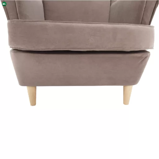 Füles fotel, bézs-szürke/bükk, RUFINO 3 NEW