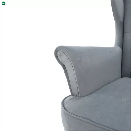 Füles fotel, világosszürke/fehér, RUFINO 3 NEW