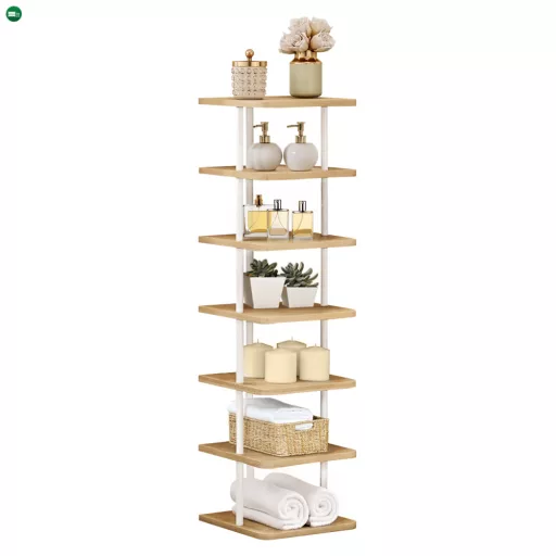 Többcélú polc, fehér/világos tölgy, ETUDA TYP 1