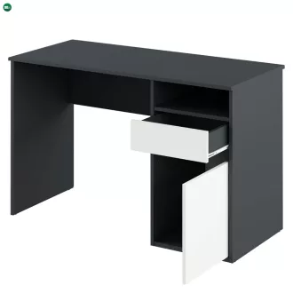 PC asztal, grafit/fehér, BILI NEW