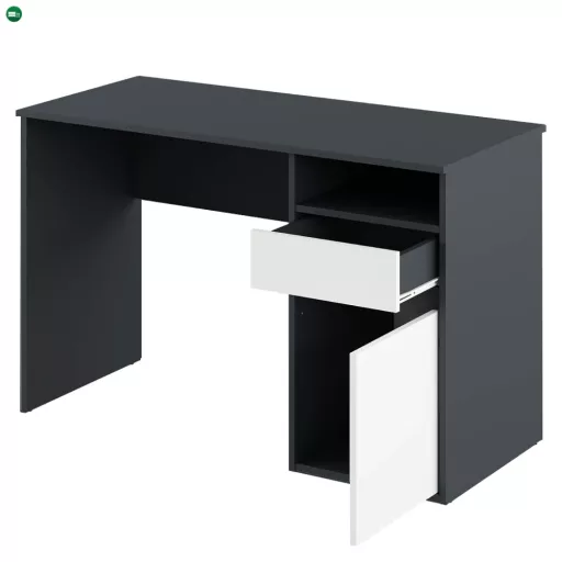 PC asztal, grafit/fehér, BILI NEW