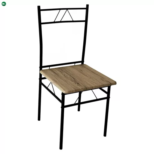 Étkezőgarnitúra 1+4, világos tölgy/fekete, PAON