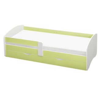   Ágy ráccsal és tárolóhellyel 90x200, fehér/zöld, COCOLINO