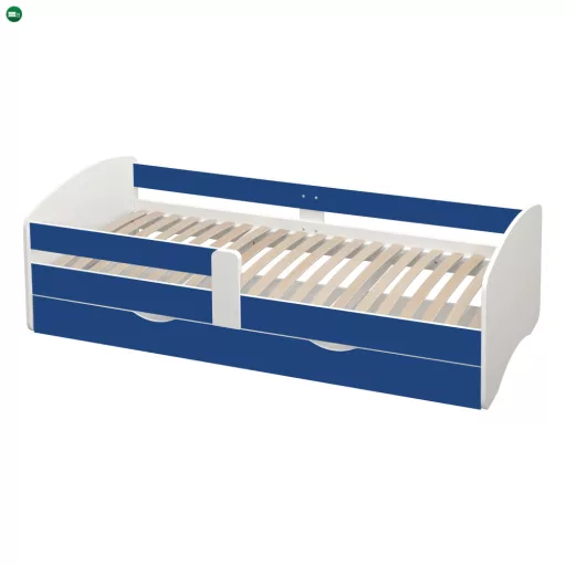 Ágy ráccsal és tárolóhellyel 90x200, fehér/kék, COCOLINO