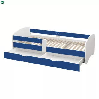   Ágy ráccsal és tárolóhellyel 90x200, fehér/kék, COCOLINO