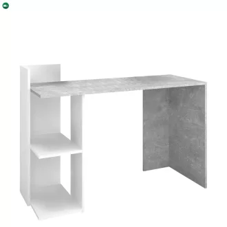 Számítógépasztal, beton/fehér, ANDREO NEW