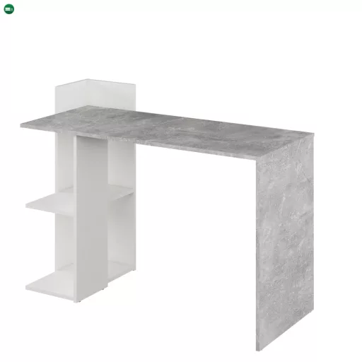 Számítógépasztal, beton/fehér, ANDREO NEW