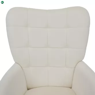 Fotel lábtartóval, fehér Velvet szövet/fekete, HABEN