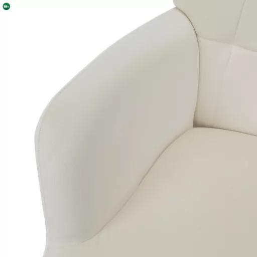 Fotel lábtartóval, fehér Velvet szövet/fekete, HABEN