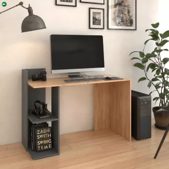 Számítógépasztal, tölgy craft arany/grafit, ZINO NEW