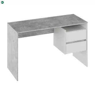 Számítógépasztal, beton/fehér, TULIO NEW