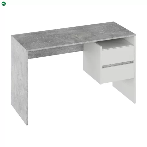 Számítógépasztal, beton/fehér, TULIO NEW