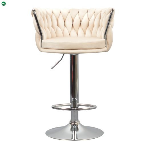 Design bárszék, bézs Velvet szövet/króm, BRIN