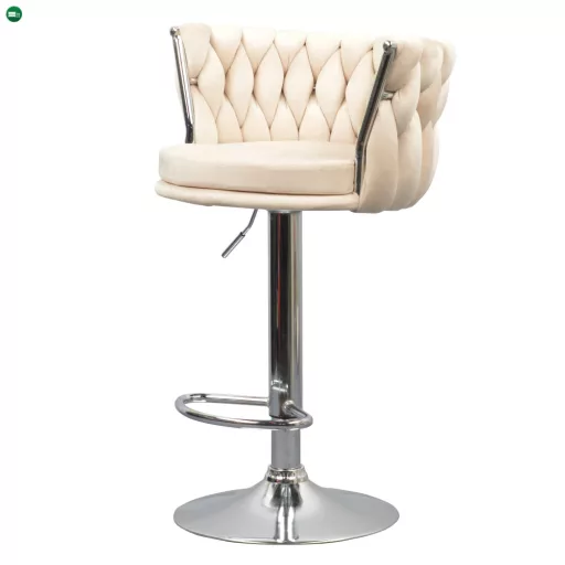 Design bárszék, bézs Velvet szövet/króm, BRIN