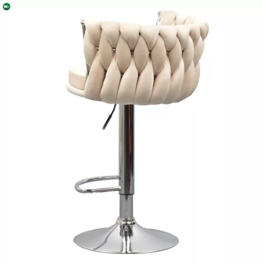 Design bárszék, bézs Velvet szövet/króm, BRIN