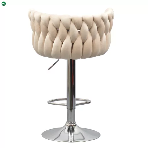 Design bárszék, bézs Velvet szövet/króm, BRIN