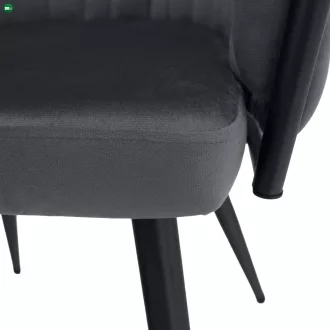 Étkezőszék, sötétszürke Velvet szövet/fekete, BLER