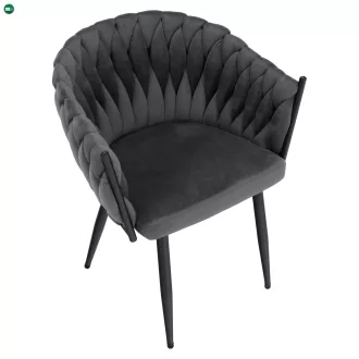 Étkezőszék, sötétszürke Velvet szövet/fekete, BLER