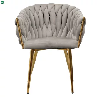   Étkezőszék, szürkésbarna Taupe Velvet szövet/gold króm arany, DEILA