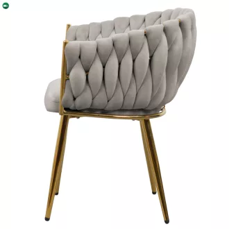   Étkezőszék, szürkésbarna Taupe Velvet szövet/gold króm arany, DEILA