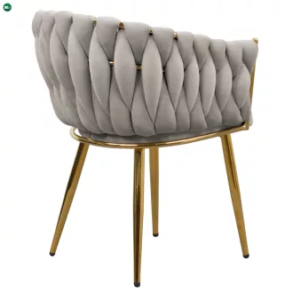   Étkezőszék, szürkésbarna Taupe Velvet szövet/gold króm arany, DEILA