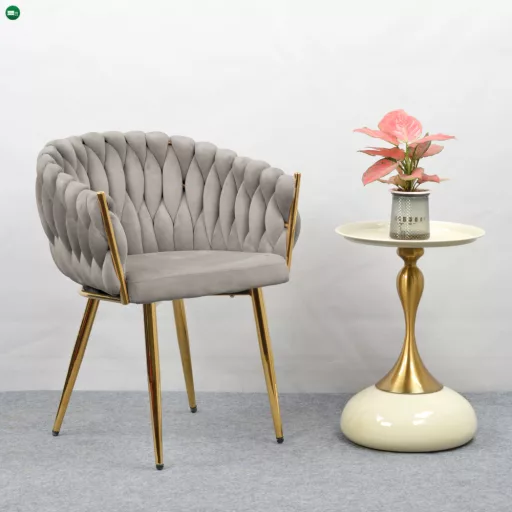 Étkezőszék, szürkésbarna Taupe Velvet szövet/gold króm arany, DEILA