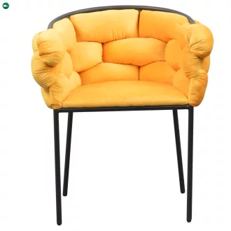 Étkezőszék, sárga Velvet szövet/fekete, DOROTA