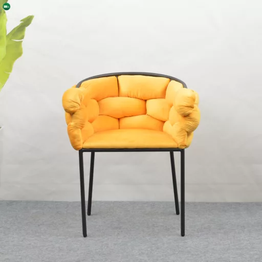 Étkezőszék, sárga Velvet szövet/fekete, DOROTA