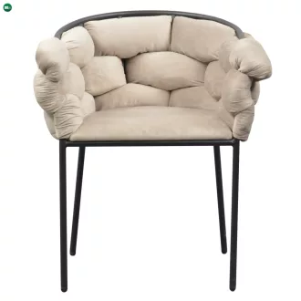   Étkezőszék, szürkésbarna Taupe Velvet szövet/fekete, DOROTA