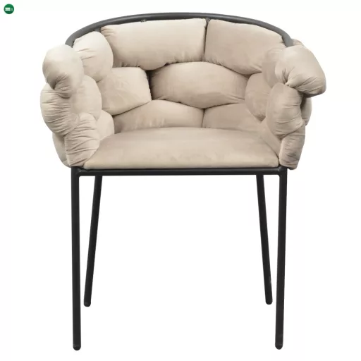 Étkezőszék, szürkésbarna Taupe Velvet szövet/fekete, DOROTA