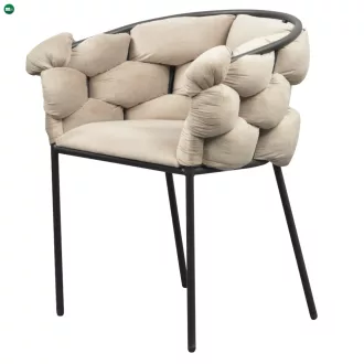   Étkezőszék, szürkésbarna Taupe Velvet szövet/fekete, DOROTA