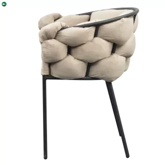   Étkezőszék, szürkésbarna Taupe Velvet szövet/fekete, DOROTA