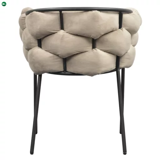 Étkezőszék, szürkésbarna Taupe Velvet szövet/fekete, DOROTA