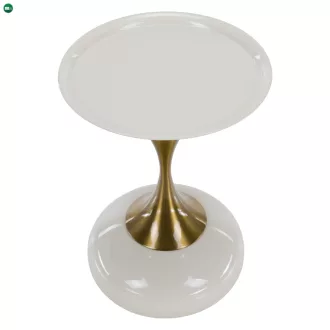 Kisasztal, fehér Ivory/arany, FEJ