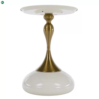 Kisasztal, fehér Ivory/arany, FEJ