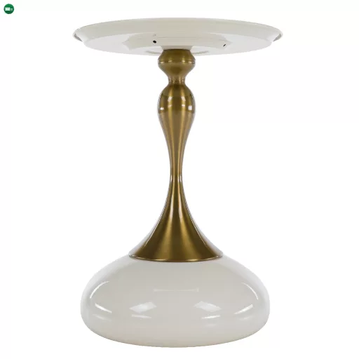 Kisasztal, fehér Ivory/arany, FEJ