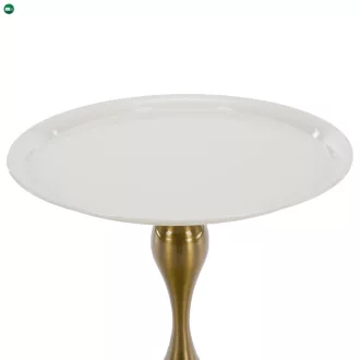 Kisasztal, fehér Ivory/arany, FEJ