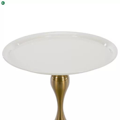 Kisasztal, fehér Ivory/arany, FEJ