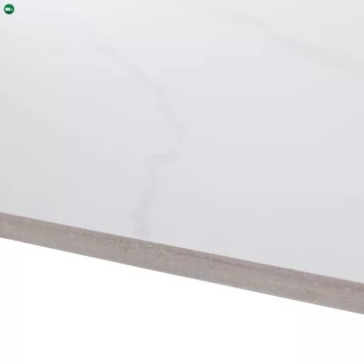 Étkezőasztal, fehér márvány/fekete, 121x71 cm, FLORENC TYP 1