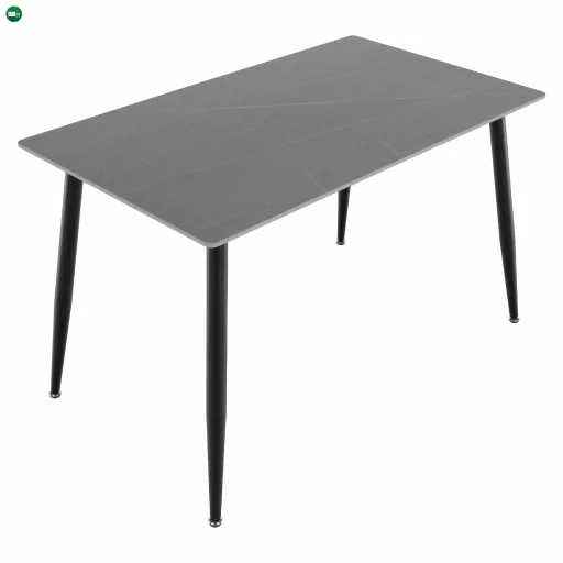 Étkezőasztal, szürke/fekete, 121x71 cm, FLORENC TYP 1
