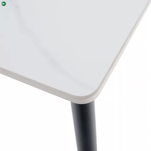 Étkezőasztal, fehér márvány/fekete, 160x80 cm, FLORENC TYP 2